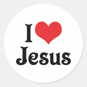 I Love Jesus Classic Round Sticker