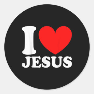 I Love Jesus Cute Religious Christian Religious  Classic Round Sticker