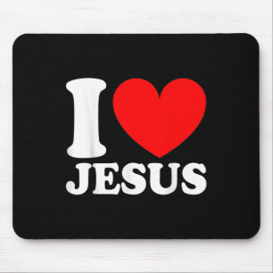 I Love Jesus Cute Religious Christian Religious Mouse Pad