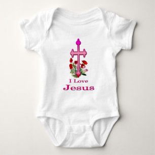 I love Jesus design 2 Baby Bodysuit