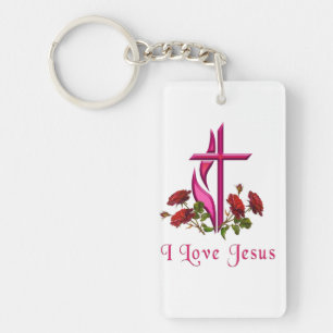 I love Jesus gifts Keychain