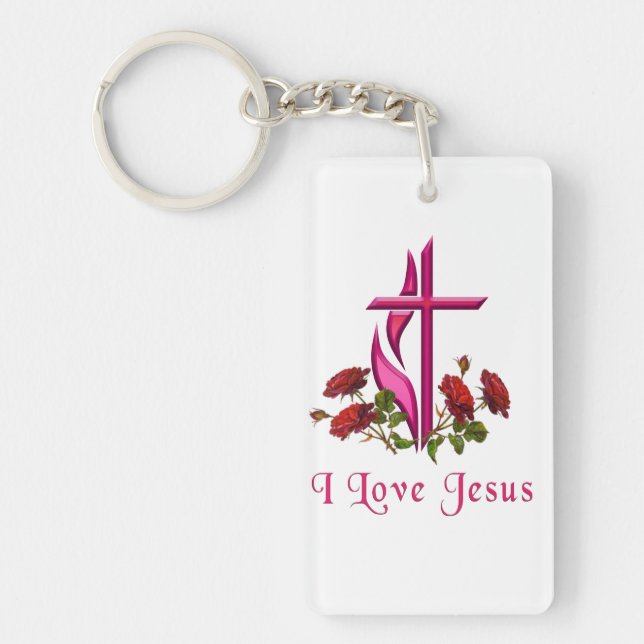 I love Jesus gifts Keychain (Front)