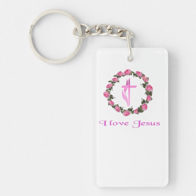 I love Jesus gifts Keychain (Front)