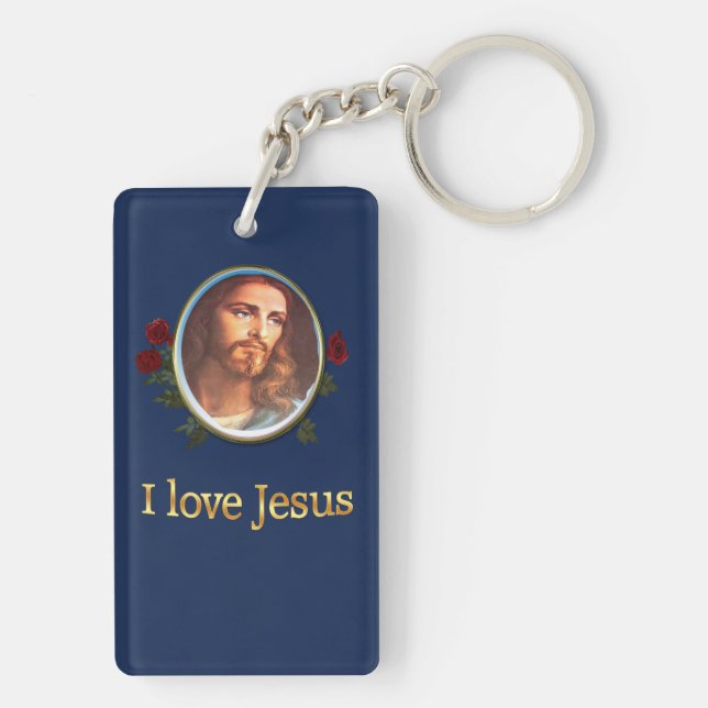 I love Jesus gifts Keychain (Back)