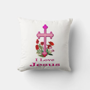 I love Jesus gifts Throw Pillow