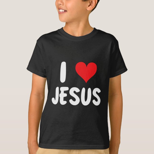 I Love Jesus - Heart - Name  T-Shirt (Front)