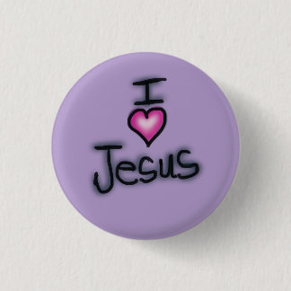 I Love Jesus I Heart Jesus Purple 1 Inch Round Button