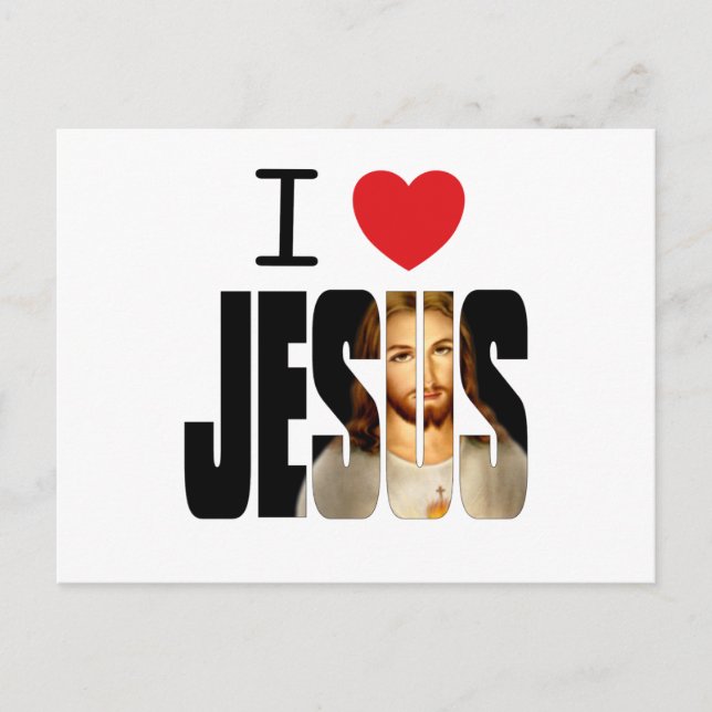 I Love Jesus - I Heart Jesus with image in name Postcard (Front)