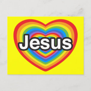 I love Jesus. I love you Jesus. Heart Postcard