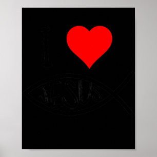 I love Jesus Ichtys Christian religious Faith Poster