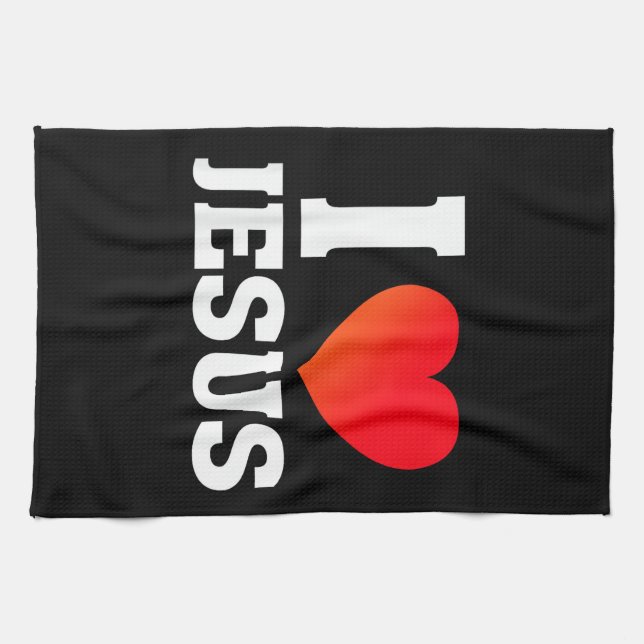 I Love Jesus Kitchen Towel (Horizontal)