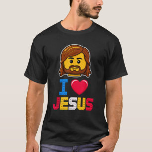 I Love Jesus Master Builder Building Bricks Blocks T-Shirt