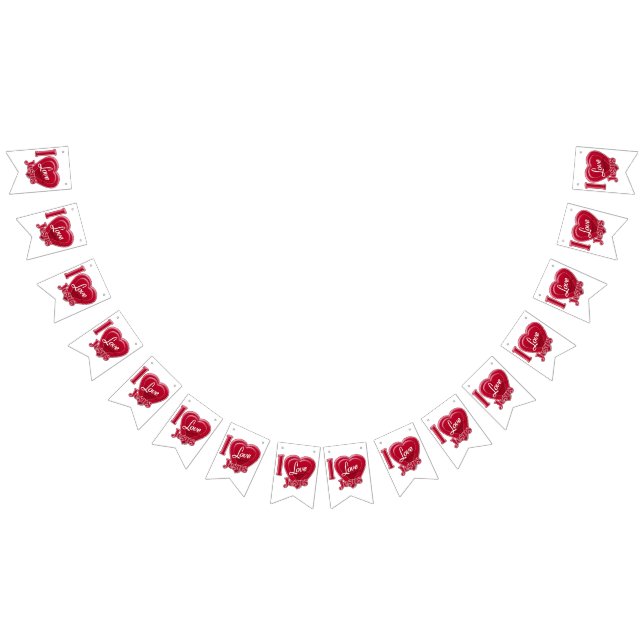 I Love Jesus Red Heart Bunting Flags (All)