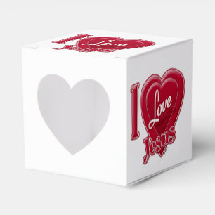I Love Jesus Red Heart Favor Box