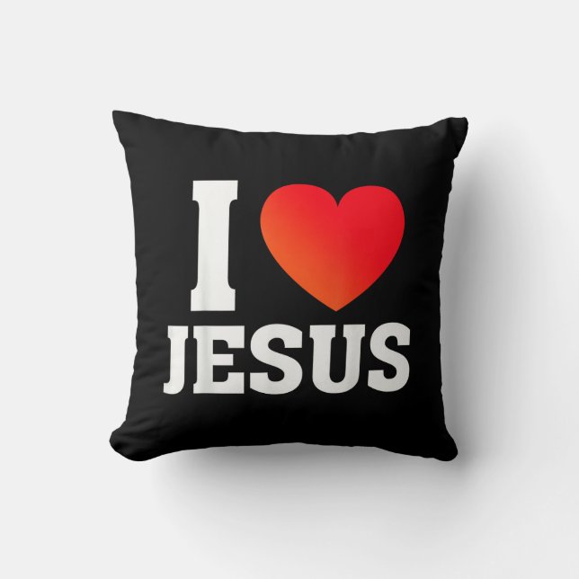 I Love Jesus Throw Pillow (Front)