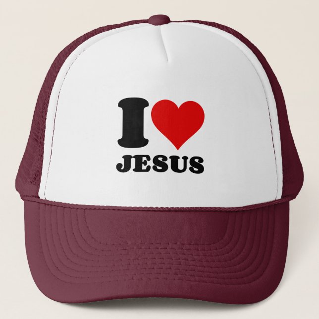 I LOVE JESUS TRUCKER HAT (Front)