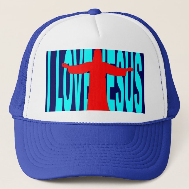 I LOVE JESUS TRUCKER HAT (Front)