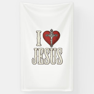 I Love Jesus Vintage Engraving Faith Shirt Design_ Banner
