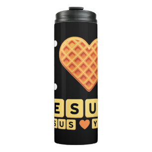 I Love Jesus Waffle Heart Thermal Tumbler