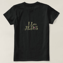 I Love Jesus with Pink Heart T-Shirt