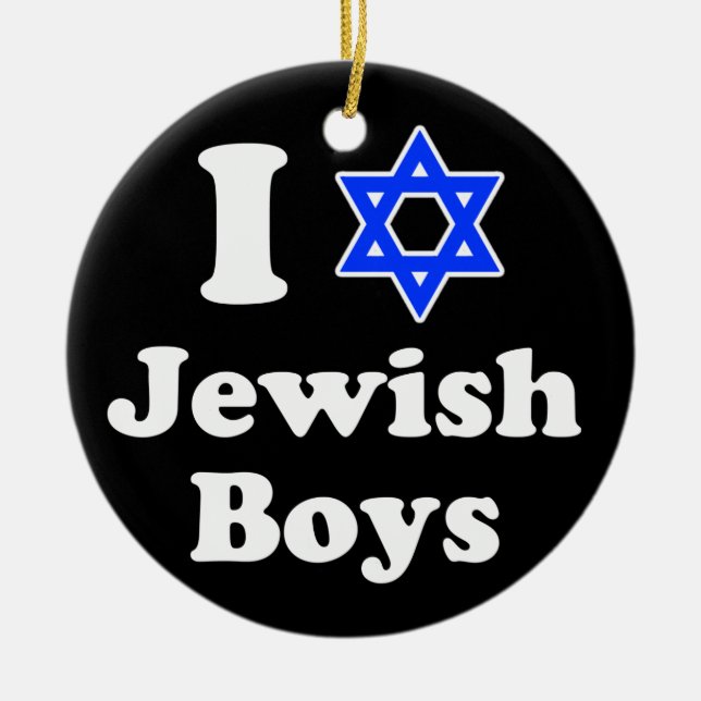 I Love Jewish Boys Ceramic Ornament (Front)