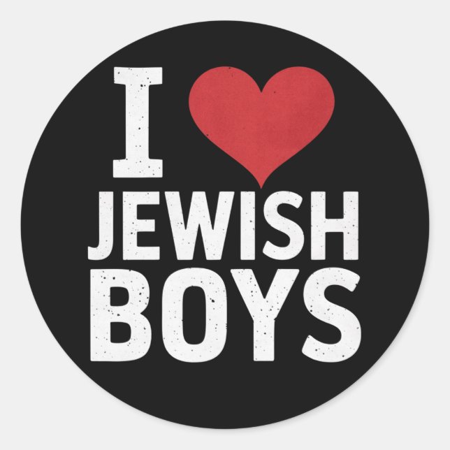 I Love Jewish Boys I Heart Jewish Boys Hanukkah Classic Round Sticker (Front)