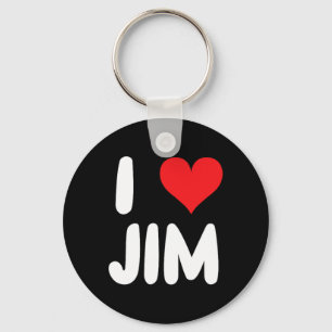 I Love Jim - Heart - Name Keychain