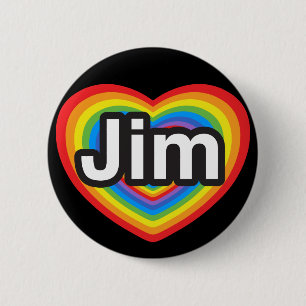 I love Jim. I love you Jim. Heart 2 Inch Round Button