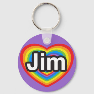 I love Jim. I love you Jim. Heart Keychain