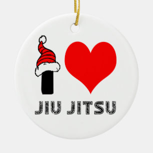 I Love Jiu-Jitsu Design Ceramic Ornament