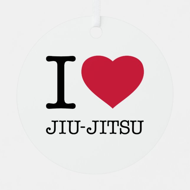 I LOVE JIU JITSU METAL ORNAMENT (Front)
