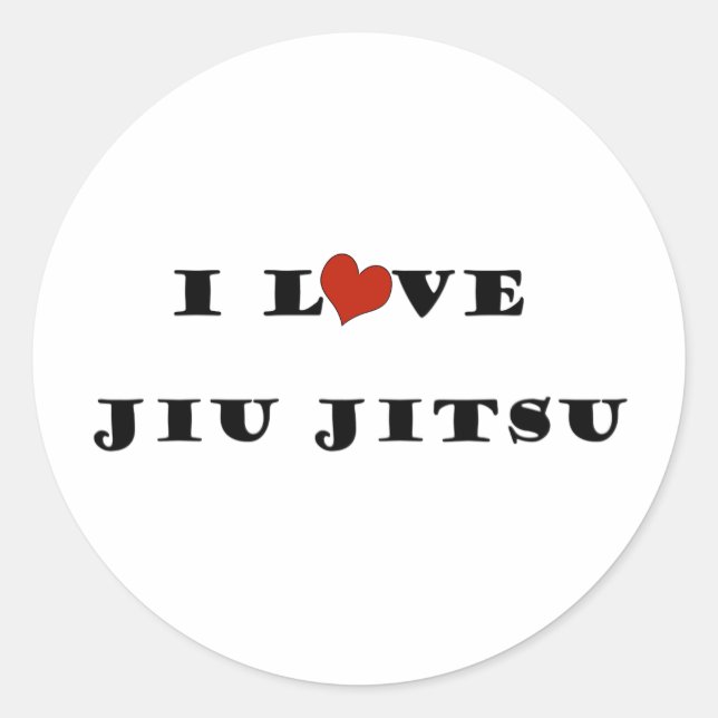 I Love Jiu Jitsu.png Classic Round Sticker (Front)