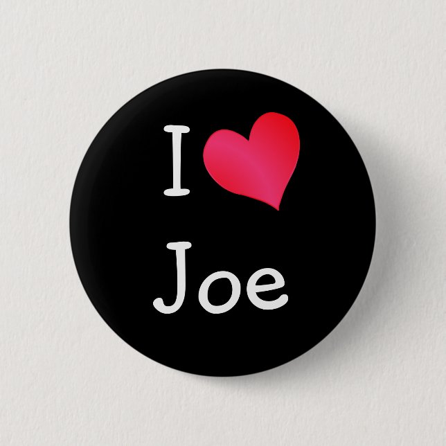 I Love Joe 2 Inch Round Button (Front)