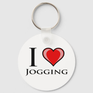 I Love Jogging Keychain