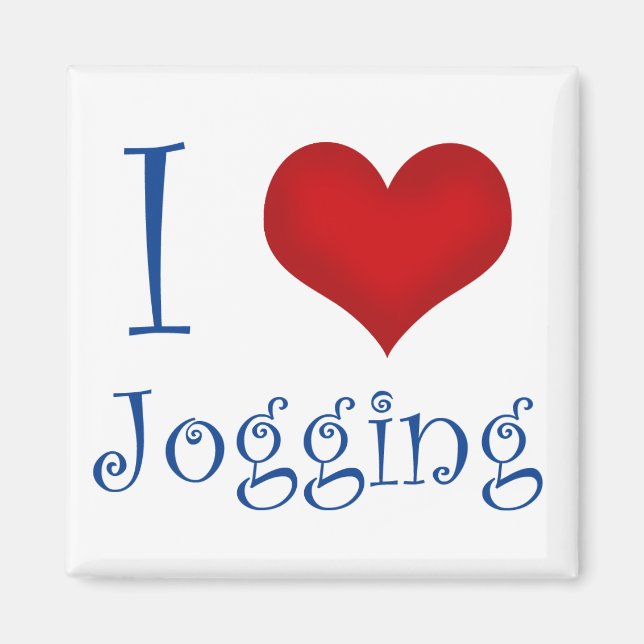 I Love Jogging Magnet (Front)