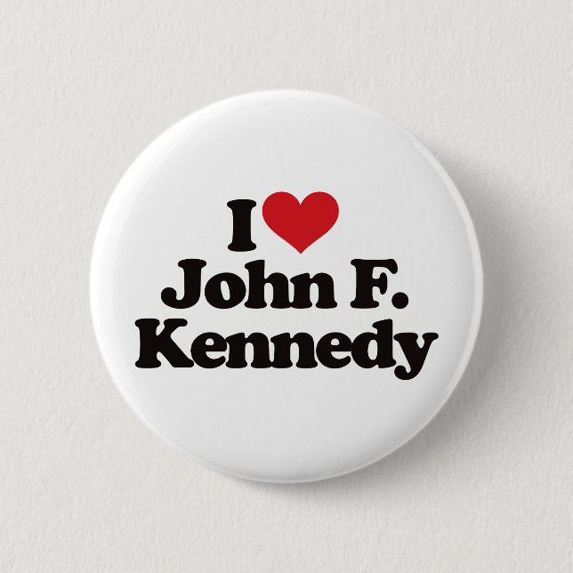 I Love John F Kennedy 2 Inch Round Button (Front)