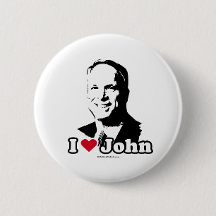 I LOVE JOHN MCCAIN 2 INCH ROUND BUTTON