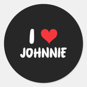 I Love Johnnie - Heart  Classic Round Sticker