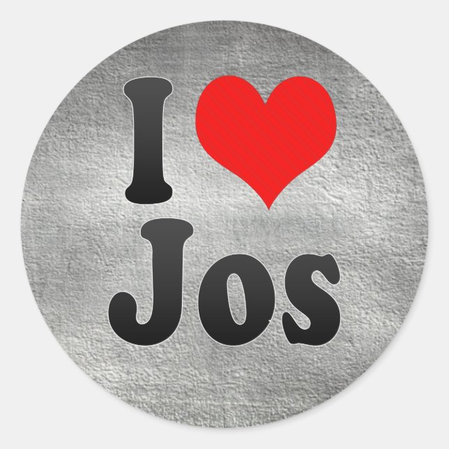 I Love Jos, Nigeria Classic Round Sticker (Front)