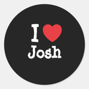 I love Josh heart custom personalized Classic Round Sticker