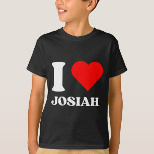I Love Josiah I Heart Josiah Name Y2k Valentines D T-Shirt