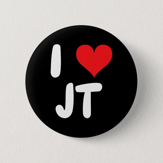 I Love Jt - Heart - Name  2 Inch Round Button (Front)