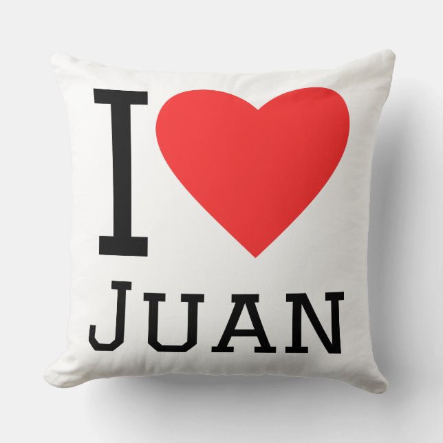 I love Juan  Throw Pillow (Front)