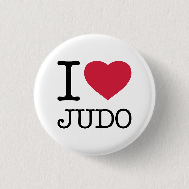 I LOVE JUDO 1 INCH ROUND BUTTON (Front)