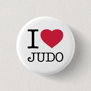 I LOVE JUDO 1 INCH ROUND BUTTON