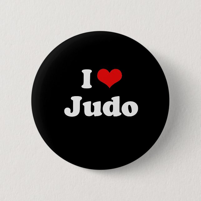 I Love Judo Tshirt 2 Inch Round Button (Front)