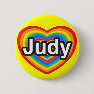 I love Judy. I love you Judy. Heart 2 Inch Round Button