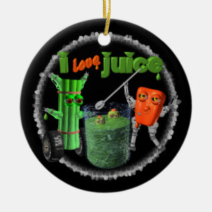 I Love Juice celery & pepper template 100+ items Ceramic Ornament