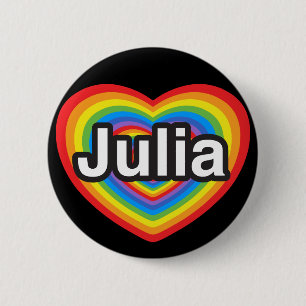 I love Julia. I love you Julia. Heart 2 Inch Round Button