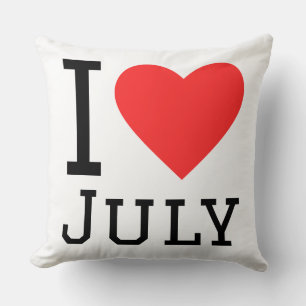 I love July Throw Pillow